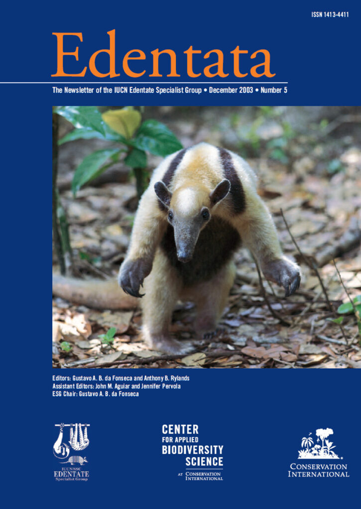Cover of Edentata 5: Southern tamandua (Tamandua tetradactyla). Photo: Haroldo Castro / Conservation International.
